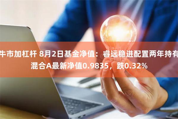 牛市加杠杆 8月2日基金净值：睿远稳进配置两年持有混合A最新净值0.9835，跌0.32%